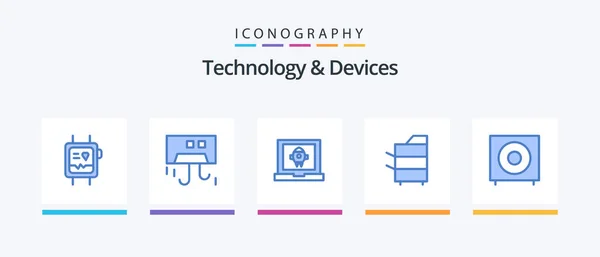 Devices Blue Icon Pack Including Technology Electronics Hardware Devices Rocket — Wektor stockowy