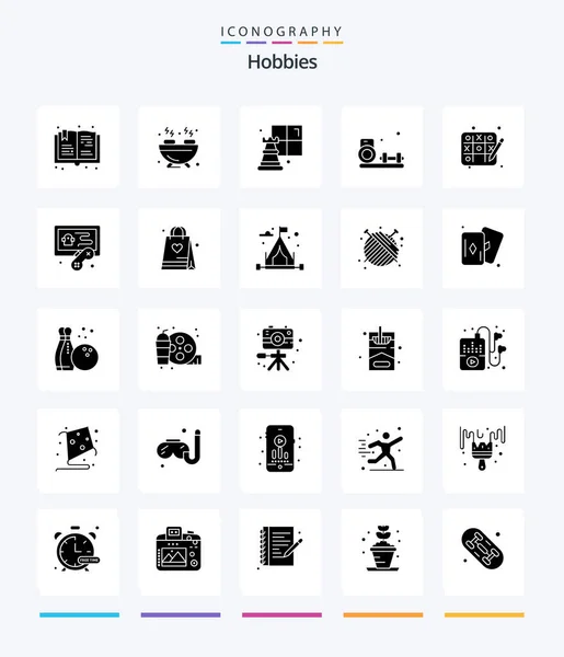 Creative Hobbies Glyph Solid Black Icon Pack Hobbies Hobbies Game — ストックベクタ