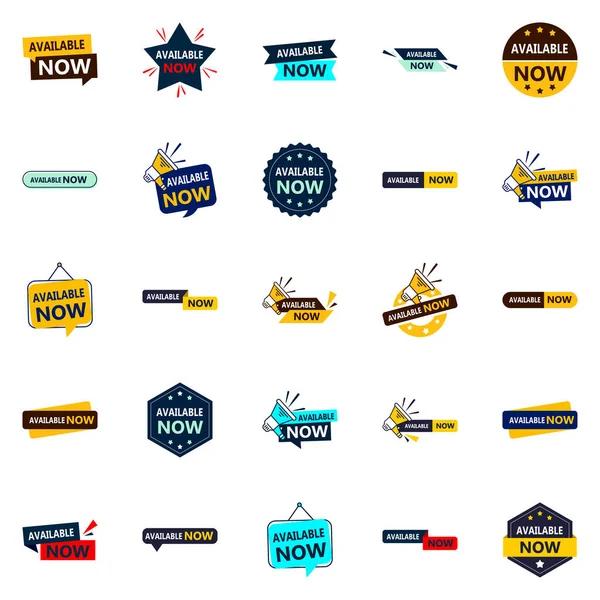 Available Now Vector Banners Compelling Brand Identity — Vetor de Stock