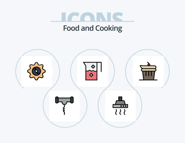 Food Line Filled Icon Pack Icon Design Meal Drink Food — Wektor stockowy