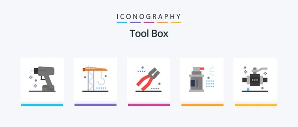 Tools Flat Icon Pack Including Construction Tools Construction Spray Bottle — Vettoriale Stock