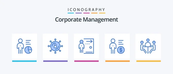 Corporate Management Blue Icon Pack Including Mind Business Network Person — Image vectorielle