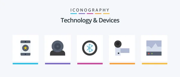 Devices Flat Icon Pack Including Electronics Camcorder Hardware Sharing Devices — Vetor de Stock