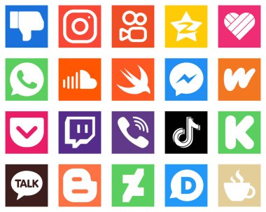 20 High Quality Social Media Icons such as fb; messenger; swift and sound icons. High definition and versatile