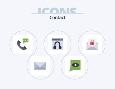 Contact Flat Icon Pack 5 Icon Design. contact us. chat. email. conversation. contact