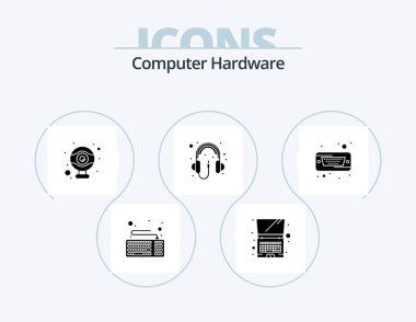 Computer Hardware Glyph Icon Pack 5 Icon Design. hard. hard. hardware. drive. hardware