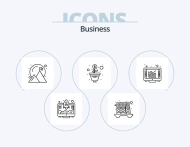 İş Hattı Simgesi 5 Simge Tasarımı. Bayan. İzle. Dava. Bir saat. başarı