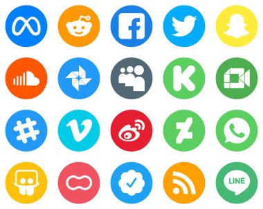 Düz Çember Beyaz Simge Kümesi videosu. Finansman. snapchat. kickstarter ve google fotoğraf 20 Zarif Simgeler