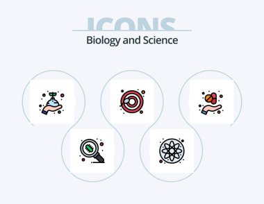 Biyoloji Hattı Simge Paketi 5 Simge Tasarımı. - Evet. Biyolojik. Büyümek. Biyolojik tehlike. mantar