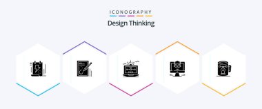 Dosya dahil 25 Glyph simgesi paketi tasarla. Katmanlar. Tasarım. Çek. vektör