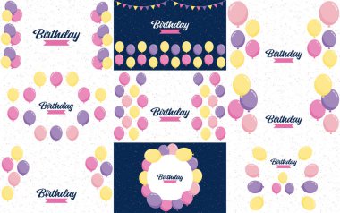 Happy Birthday in a sleek. modern font with a gradient color scheme and a confetti effect