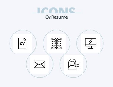 Cv Satır Simgesi 5 Simge Tasarımı 'na Devam Et. - Evet. Eğitim. ders çalış. Konuş. mezuniyet şapkası