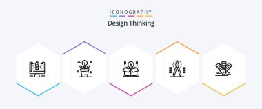 25 Satır simgesi paketi tasarlama aracı da dahil. Pusula. Işık. Çözüm. ampul