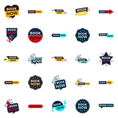 Promote Your Products or Services in Style with Our Pack of 25 Book Now Banners