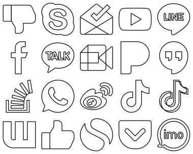 Stockoverflow gibi 20 Yenilikçi Siyah Hat Sosyal Medya Simgesi. pandora. Facebook ve Google simgelerle tanışır. Eşsiz ve yüksek çözünürlüklü