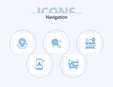 Seyrüsefer Mavi Simge Paketi 5 Simge Tasarımı. Bina. Ara. Harita. İnternet. harita