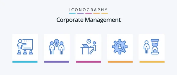 Corporate Management Blue Icon Pack Including Person Development Team Staff — Image vectorielle
