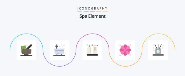 Spa Element Flat Icon Pack Including Relaxing Element Yoga Spa — Stockvector