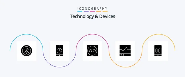 Devices Glyph Icon Pack Including Scope Electronics Phone Ecg Plug — Wektor stockowy