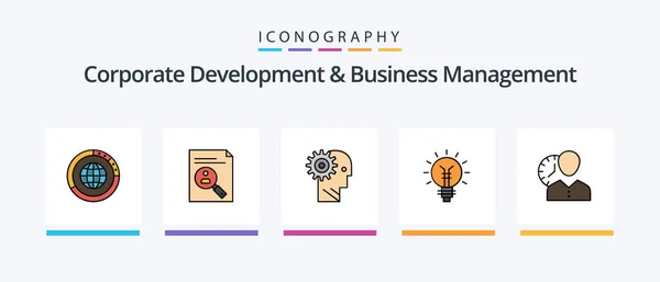 Corporate Development Business Management Line Filled Icon Pack Including Manager — Vector de stock