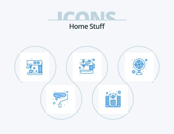 Home Stuff Blue Icon Pack Icon Design Facilities Craft Coffee — Stock Vector