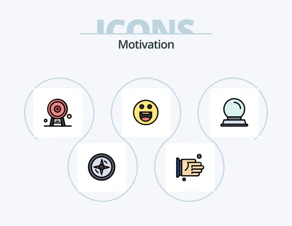 Motivation Line Filled Icon Pack Icon Design Light Road Timer — Vetor de Stock