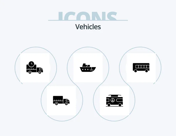 Vehicles Glyph Icon Pack Icon Design Transport Yacht Delivery Vessel — Image vectorielle