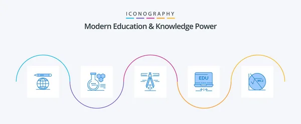 Modern Education Knowledge Power Blue Icon Pack Including Math Formula — Vector de stock