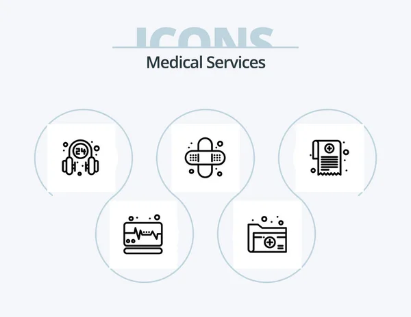 Medical Services Line Icon Pack Icon Design Medicine Hospital Hospital — Stockvector
