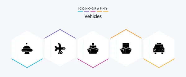 Vehicles Glyph Icon Pack Including Vehicles Transport Filled Filled Vehicles — Stockvektor