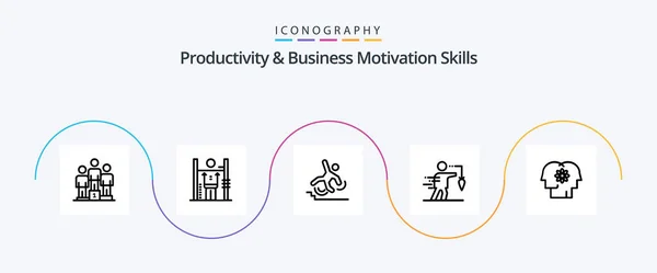 Productivity Business Motivation Skills Line Icon Pack Including False Business — Stockvektor