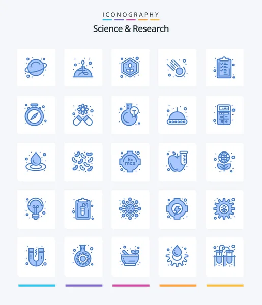 Creative Science Blue Icon Pack Clipboard Business Agriculture Science Comet — стоковый вектор