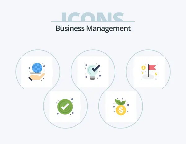 Business Management Flat Icon Pack Pictogram Ontwerp Vlag Oplossing Zaken — Stockvector