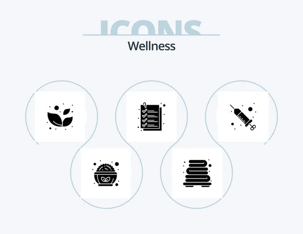 Wellness Glyph Icon Pack Icon Design Spa Injection Spa Drop — Stok Vektör