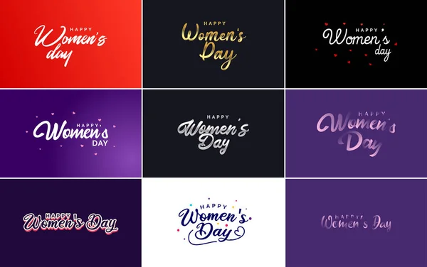 Abstract Happy Women Day Logo Women Face Love Vector Design — Stok Vektör