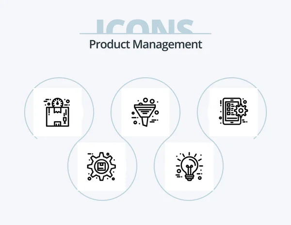 Product Management Line Ikon Pack Ikon Design Övervakning Konfiguration Sprint — Stock vektor