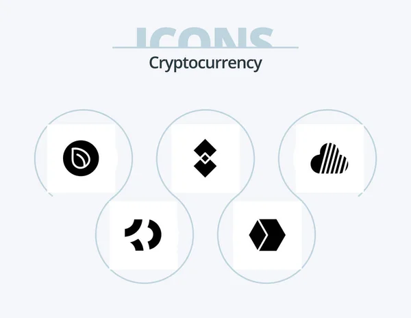 Cryptocurrency Glyph Icon Pack Icon Design Coin Charts Crypto Currency — Vetor de Stock