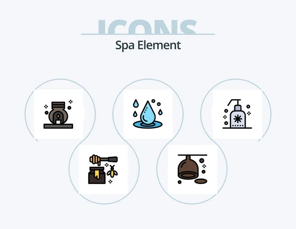 Линия Spa Element Filled Icon Pack Icon Design Красота Фрукты — стоковый вектор
