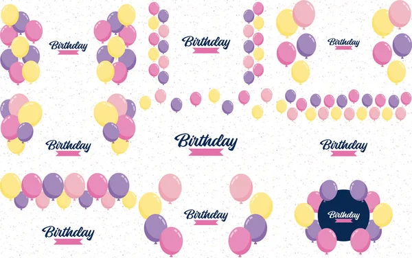 Colorful Glossyhappy Birthday Balloons Banner Background Vector Illustration Eps10 Format — Wektor stockowy