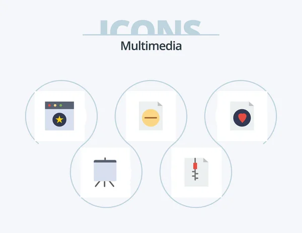 Multimedia Flat Icon Pack Icon Design Mac File Document — Stockový vektor