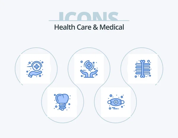 Здравоохранение Медицинская Синяя Икона Pack Дизайн Иконы Рэй Защитить Здоровье — стоковый вектор