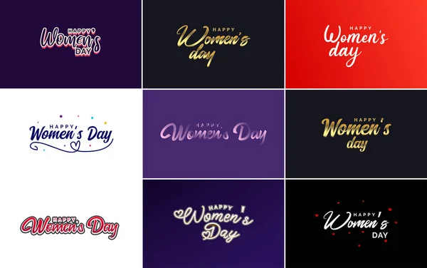 Abstract Happy Women Day Logo Love Vector Logo Design Shades — Stock Vector