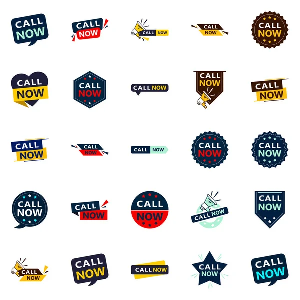 Call Now Fresh Typographic Designs Updated Calling Campaign — Stockový vektor