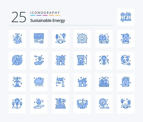 Sustainable Energy Blue Color Icon Pack Including Energy Can Energy — Stockvektor