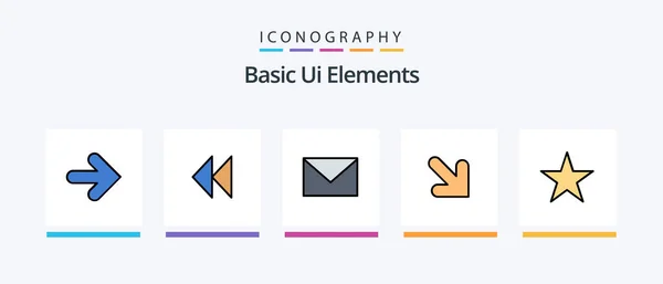 基本Ui元素行填充5个Icon包包括了 别针地图 创意偶像设计 — 图库矢量图片