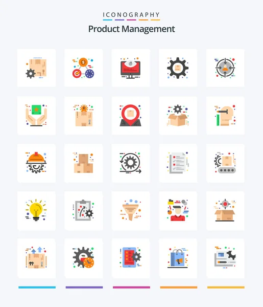 Creative Product Management Flat Icon Pack Product Options Configuration Optimization — Stock Vector