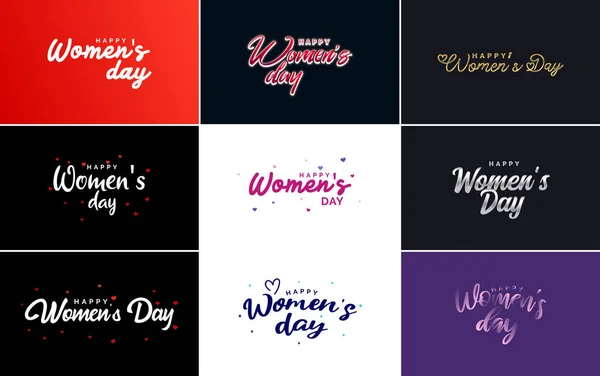 Set International Women Day Cards Logo Gradient Color Scheme — Stockvector