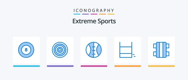 Sport Blue Icon Pack Including Skateboard Sport Game Sport Creative — Stock Vector