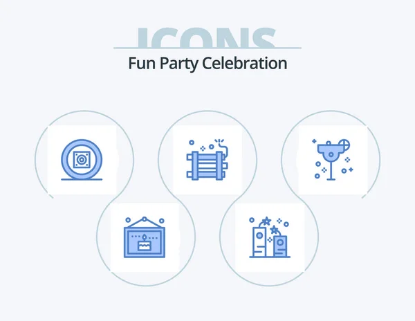 Party Blue Icon Pack Icon Design Party Bomb Explosive Party — Wektor stockowy