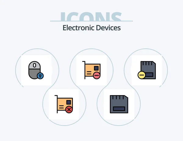 Devices Line Filled Icon Pack Icon Design Devices Card Hardware — Vector de stock